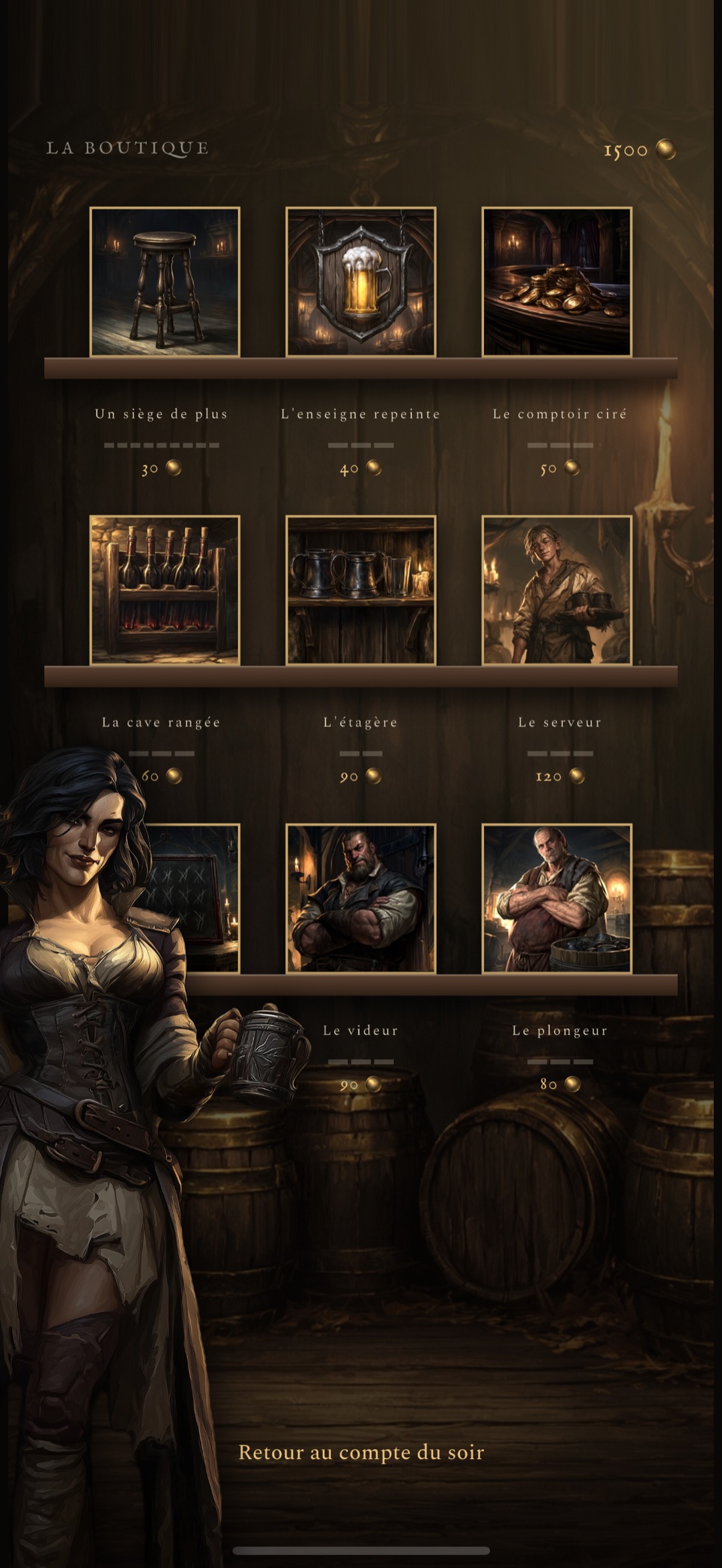 Murudenu Tavern — l'arrière-boutique, avec Mira au premier plan